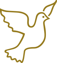 Golden dove outline