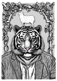 AI GDJenerated Tiger 5 - FOOD PYRAMID REMIX