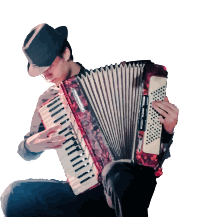 Man with a Hat and an Accordion