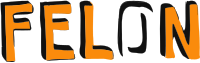 Felon in orange block letters