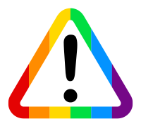 Rainbow pride warning triangle sign