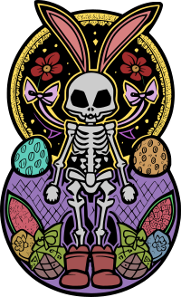 Easter Bunny Skeleton - Colour Remix