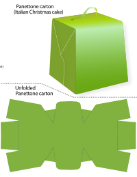 pannettone box flat and folded