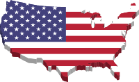 America Flag Map Perspective