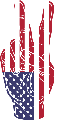 Hand Peace Sign American Flag