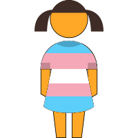 Transgender pre-teen girl in pride dress