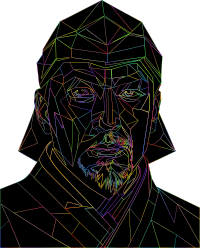 AI Generated Genghis Khan Line Art Polyprismatic