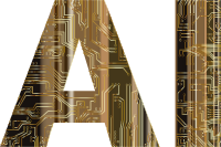 AI Typography PCB II Gold Outlines