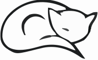 Sleeping kitten cat outline 