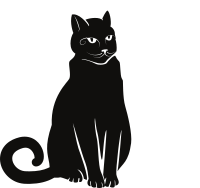 Black cat with transparency 