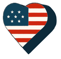 Retro Style USA Heart