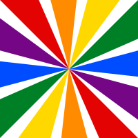 rainbow star burst white