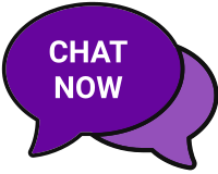 Chat now purple two tone speech bubbles