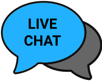 Live chat blue grey icon symbol 