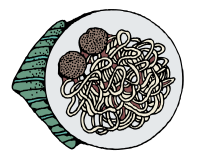 Spaghetti and Meatballs - Colour Remix