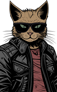 Biker Cat - Colour Remix