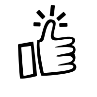Active Black Outline Thumbs Up White Circle