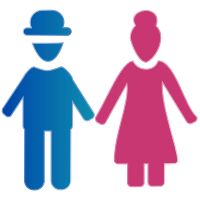 Elderly Couple Silhouette