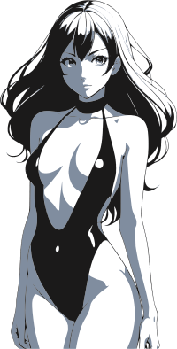 Anime woman in swimsuit