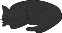 Sleeping black cat