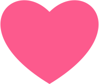 Pink heart simplified strawberry