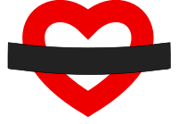 Red heart black tube sign