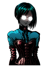 Evil anime goth woman