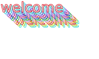 Welcome outlined in color repeated