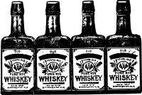 Four Whiskey Bottles