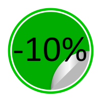 -10% round label