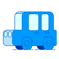 Cute Car Minimal 2D Blue Icon