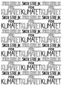 Skolstrejk för klimatet - A4 B/W pattern REMIX