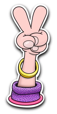 STICKER hand PEACE