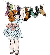 Little Girl with Laundry Socks - Colour Remix