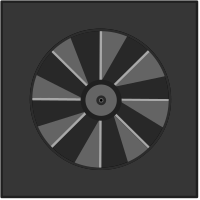 Heat pump or fan greyscale version 