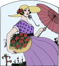 Flower Basket Lady - Colour Remix
