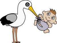 Stork and Baby - Colour Remix