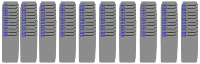 Wall of 10 time card racks