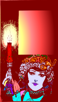 Lady in Red with Light