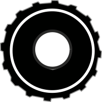 Truck tire side view