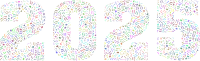 2025 Musical Notes Typography Colorful