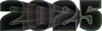 2025 Typography Wireframe Colorful With Silhouette