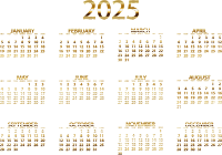 2025 Calendar Gold No BG
