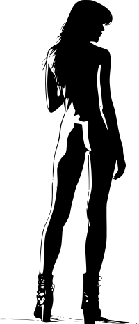 Silhouette of woman in boots