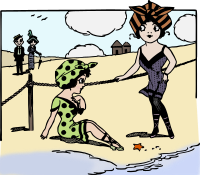 Beach Bathing Ladies - Colour Remix