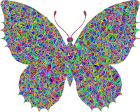 AI Generated Butterfly 34 Low Poly Polyprismatic