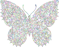 AI Generated Butterfly 34 Low Poly Outlines Polyprismatic No BG