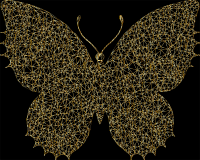 AI Generated Butterfly 34 Low Poly Outlines Gold