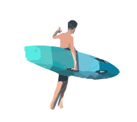 Blue Board Surfer