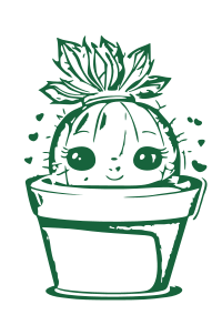Cute Smiling Cactus in Pot
